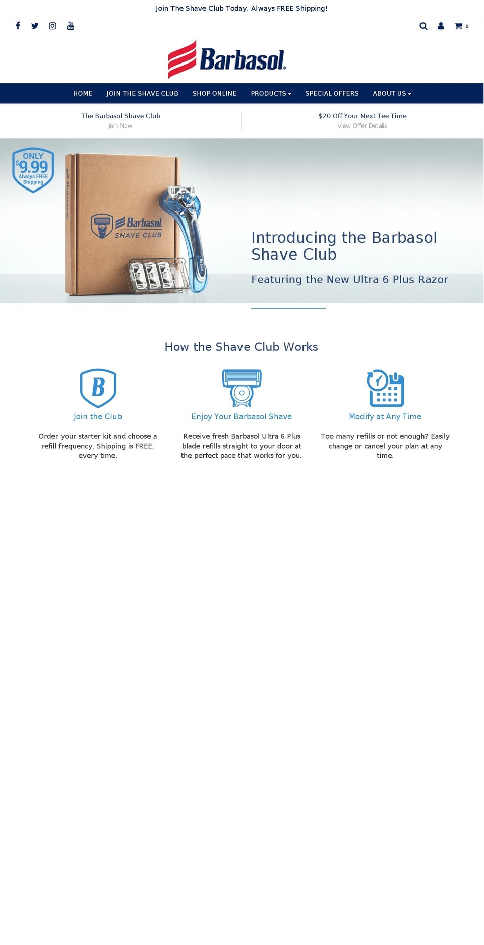 barbasol.com shopify website screenshot