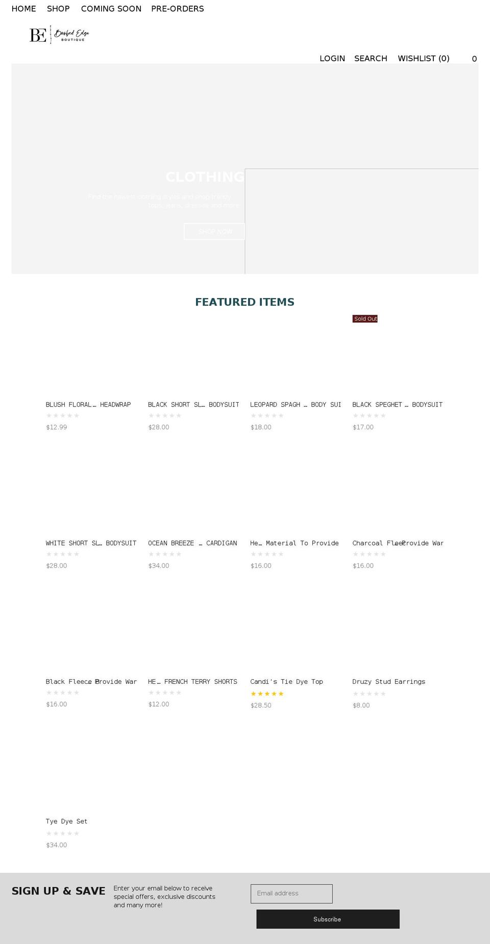 barbededgeboutique.com shopify website screenshot