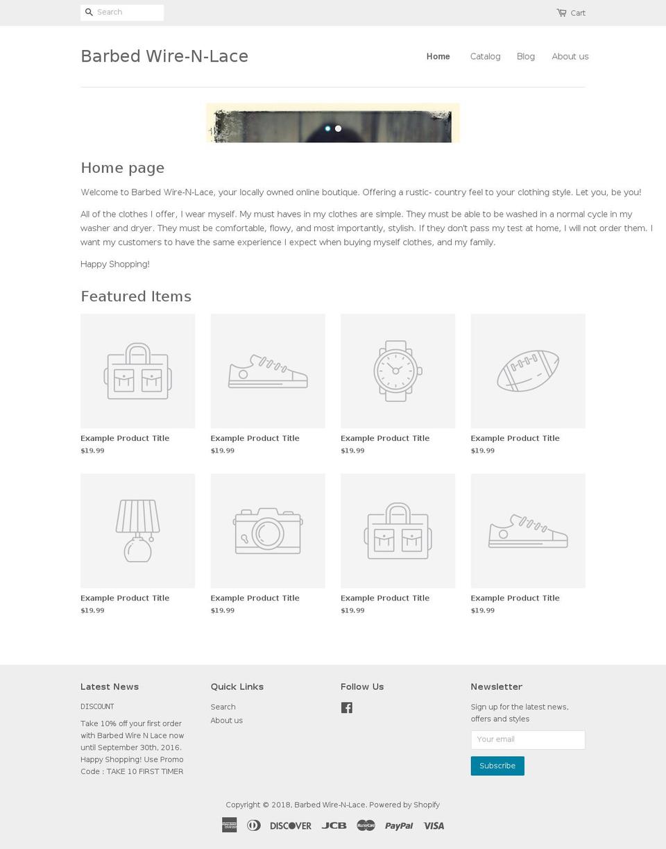 barbedwirenlace.com shopify website screenshot