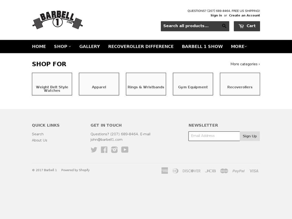 barbell1.com shopify website screenshot