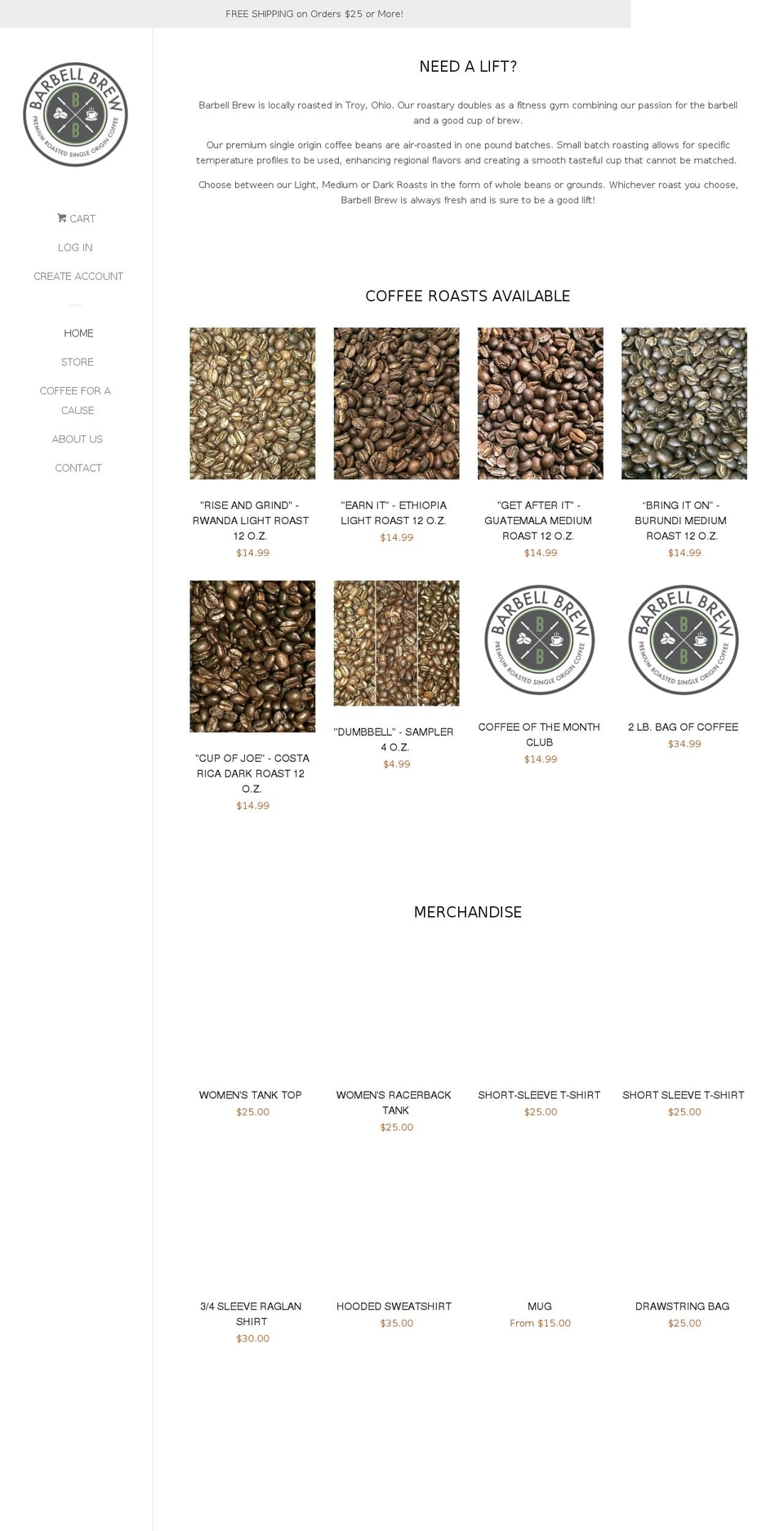 barbellbrew.com — Shopify storefront screenshot