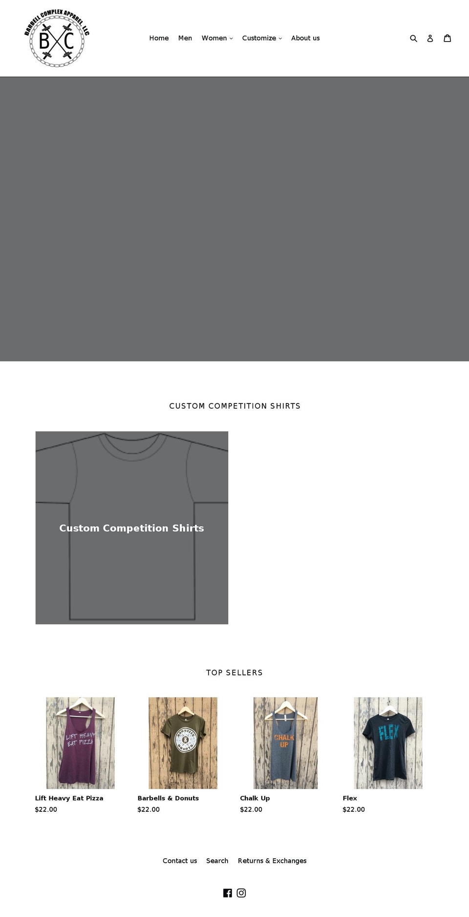 barbellcomplexapparel.com — Shopify storefront screenshot