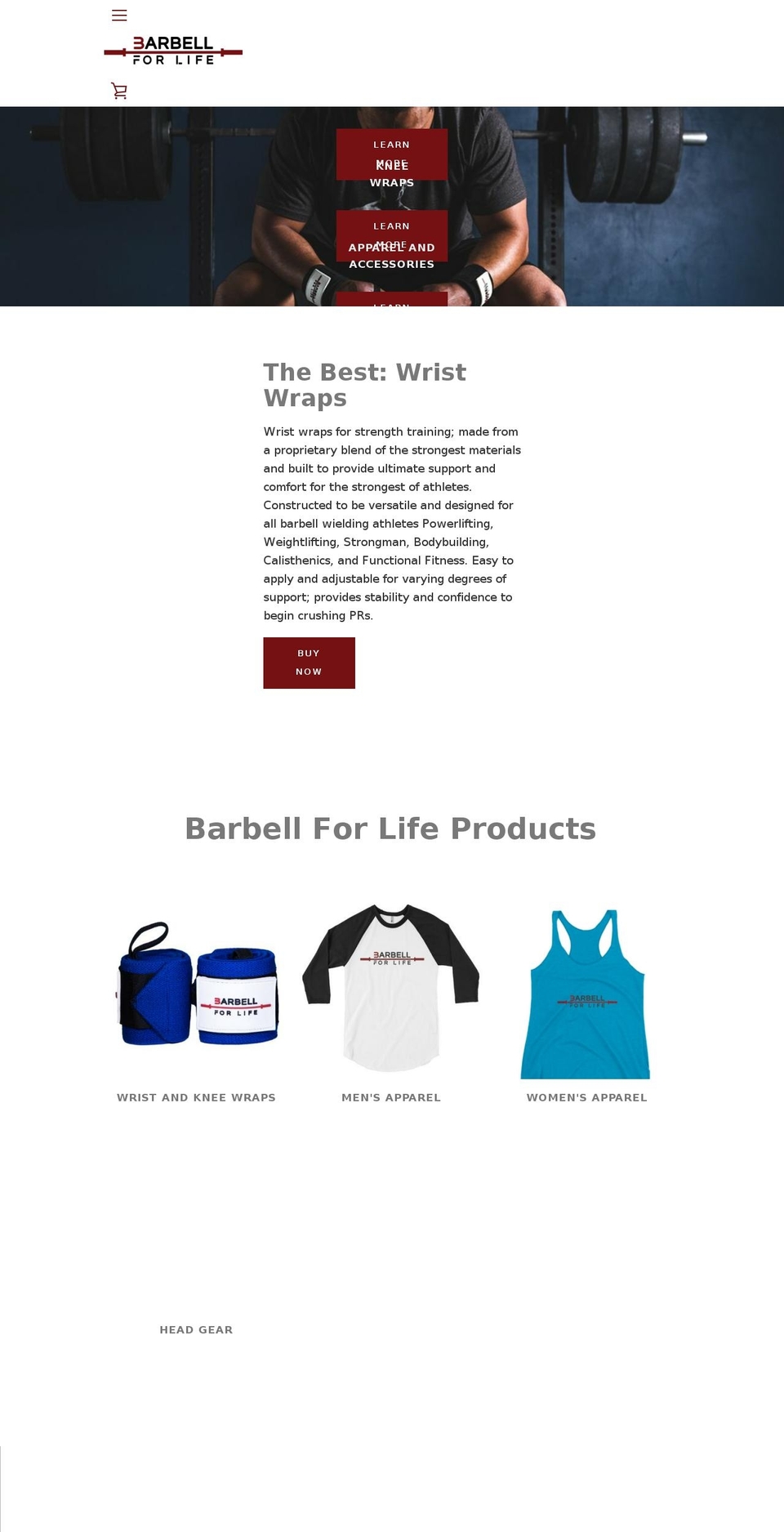 barbellforlife.com shopify website screenshot