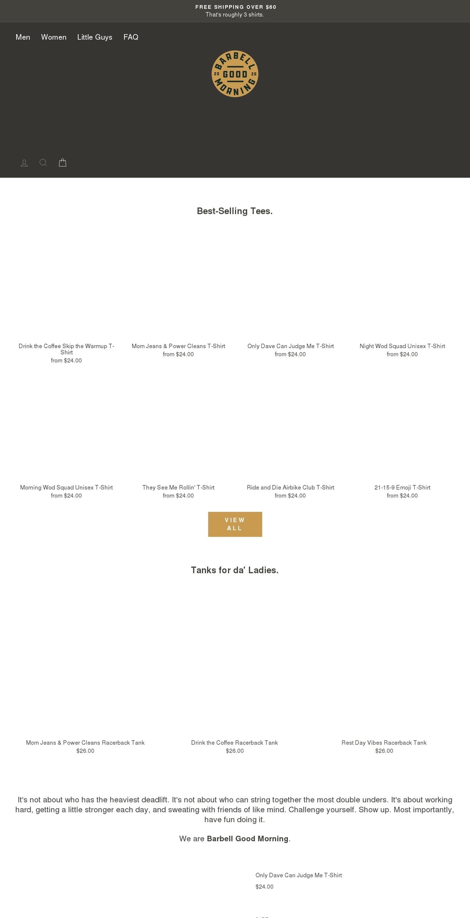 barbellgoodmorning.com shopify website screenshot