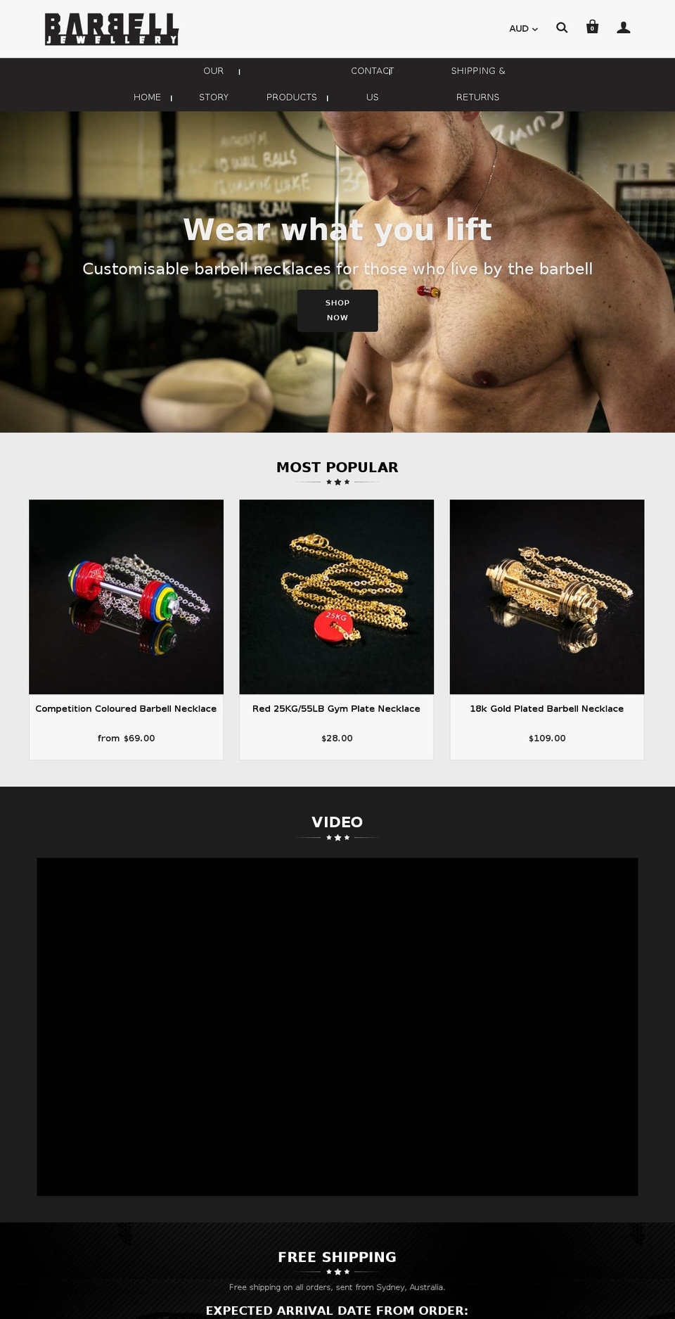 barbelljewellery.com — Shopify storefront screenshot