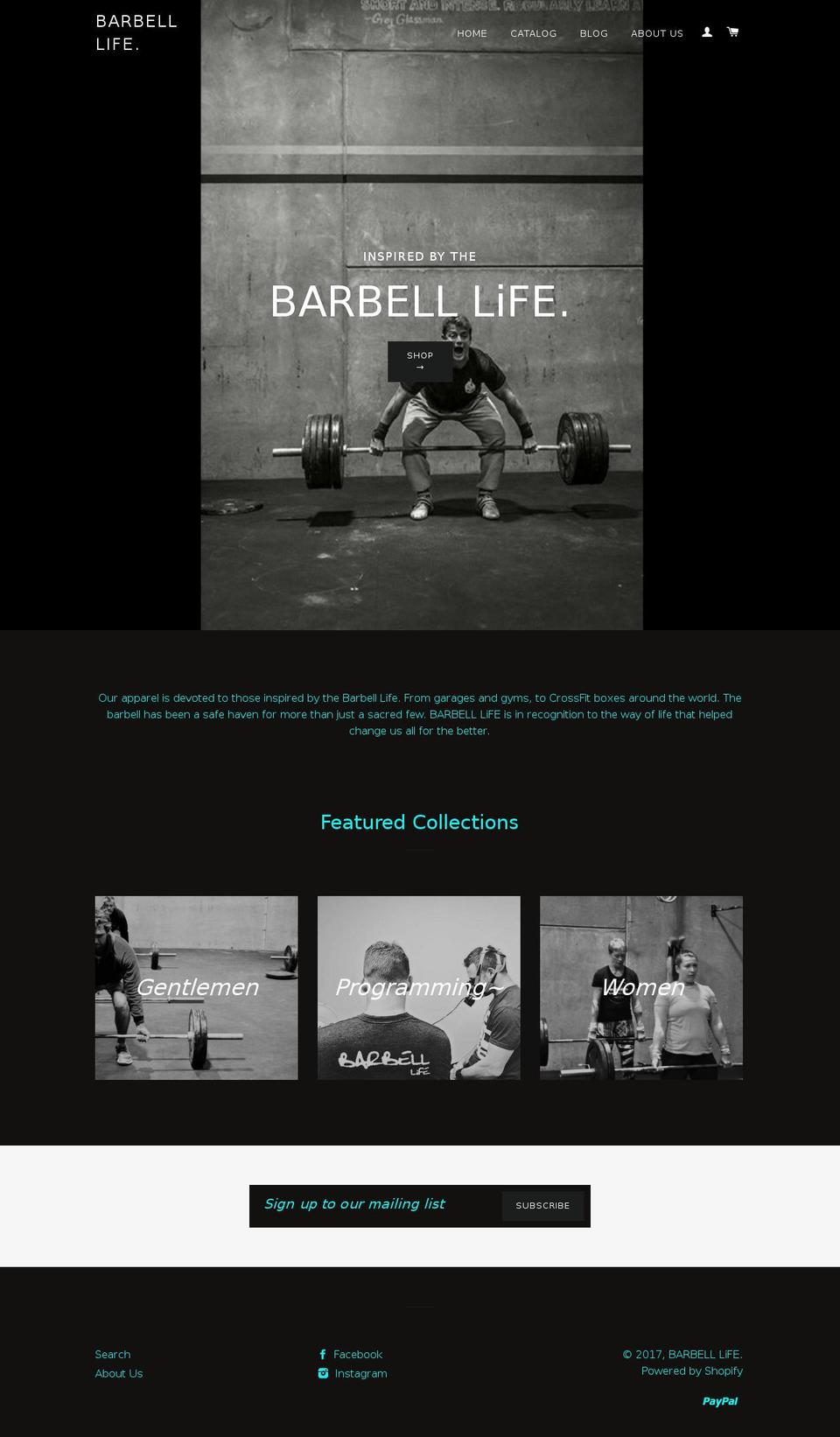 barbelllifeapparel.com shopify website screenshot