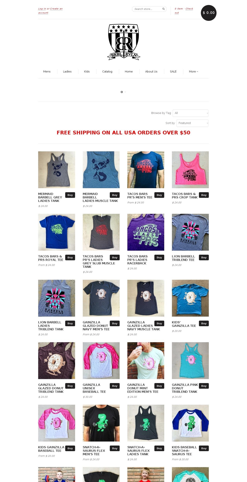 barbellrevolutionapparel.com shopify website screenshot