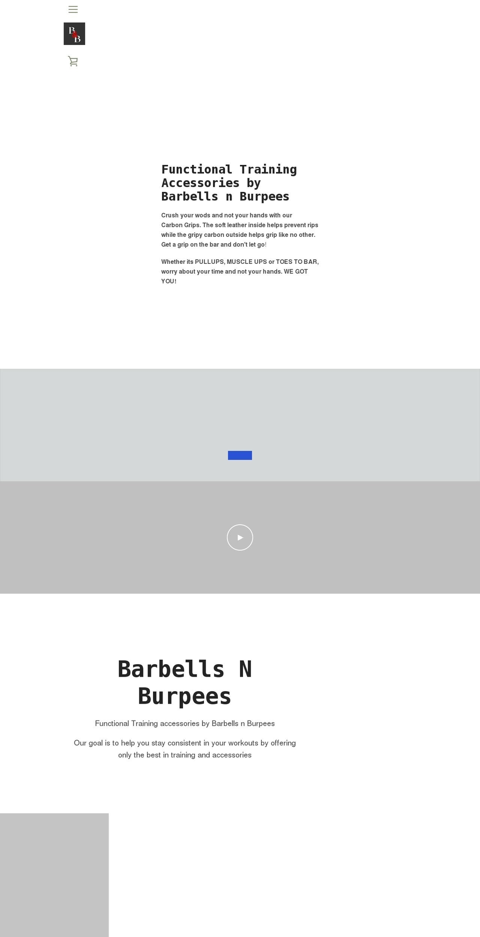 barbells-n-burpees.com shopify website screenshot