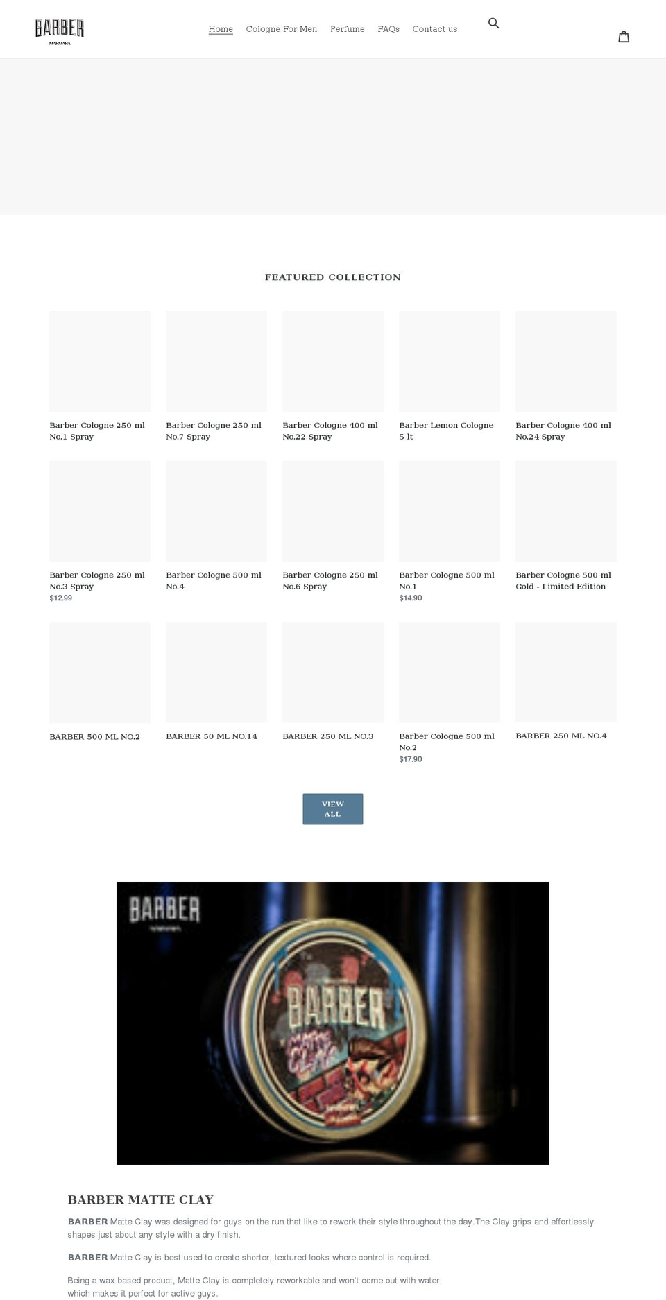 barbercologne.com.au shopify website screenshot