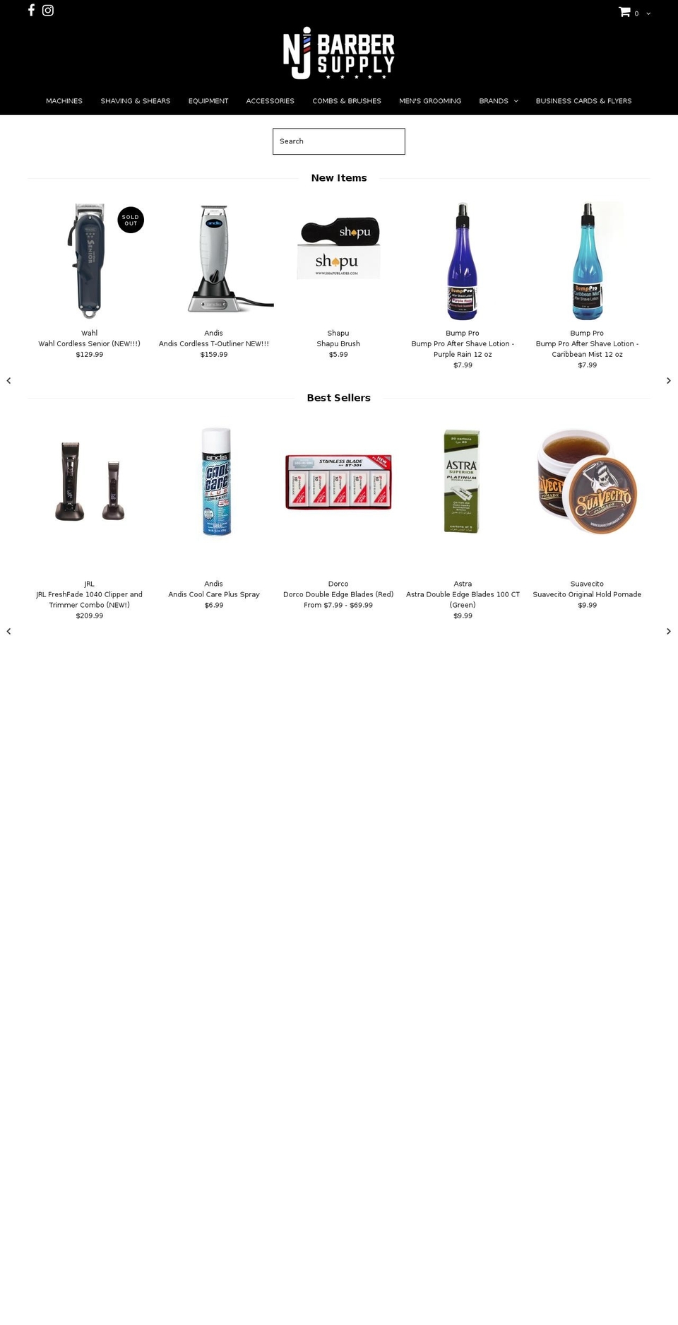 barberdepotsnj.com — Shopify storefront screenshot