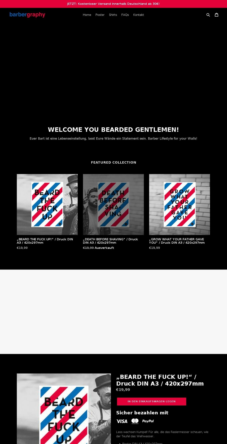 barbergraphy.com shopify website screenshot