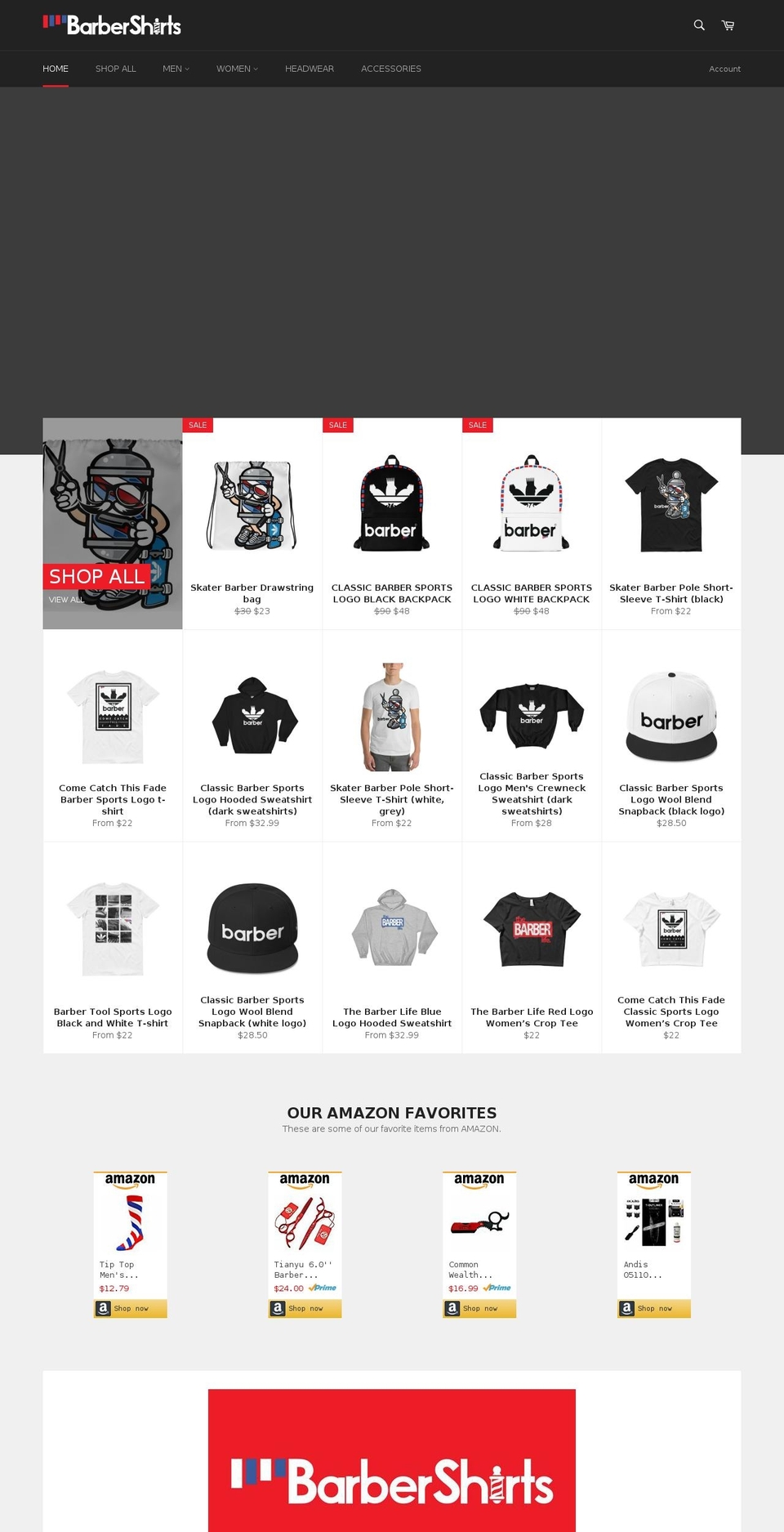 barbershirts.com shopify website screenshot