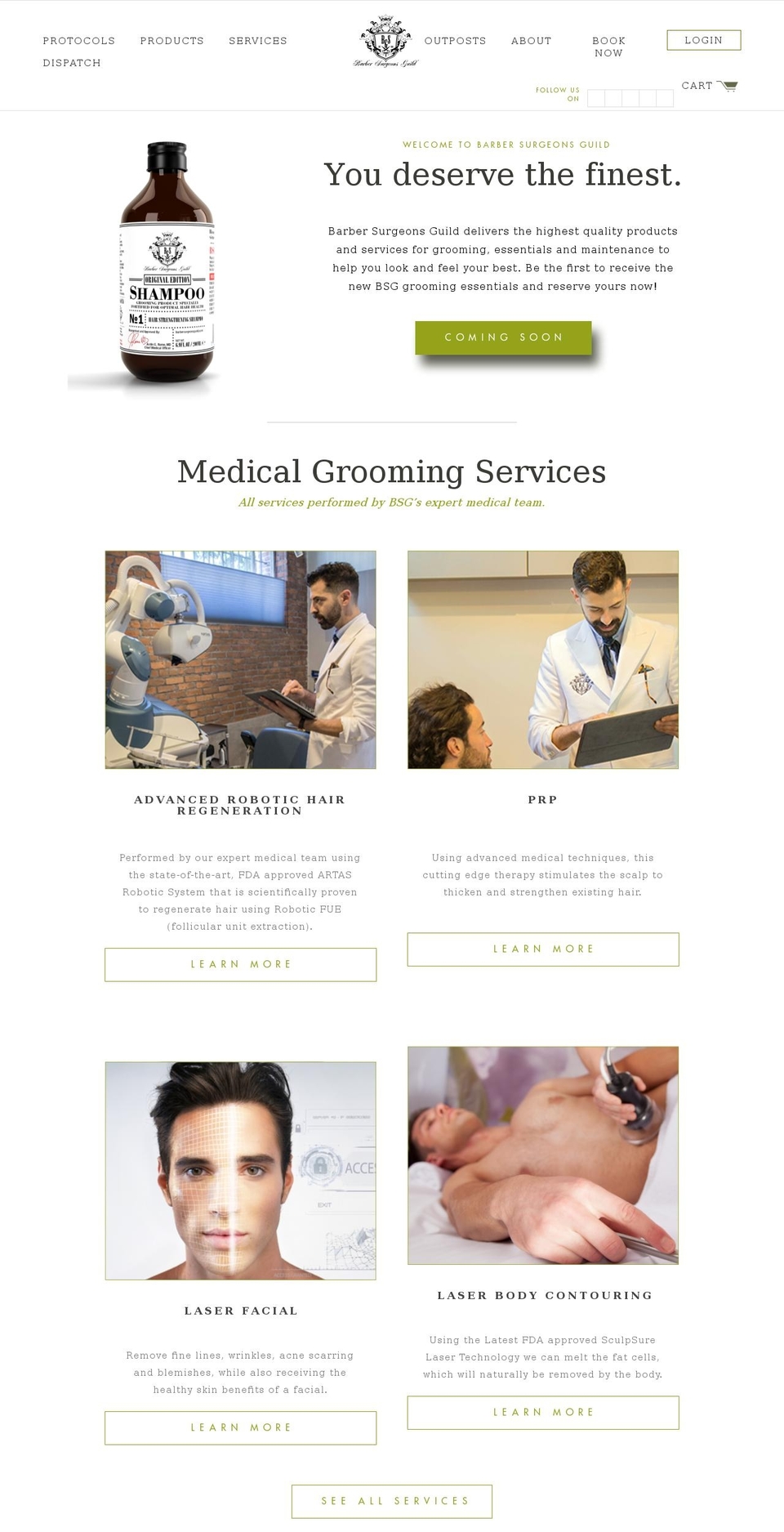 Barber Surgeons Guild Shopify theme site example barbersurgeonsguild.info