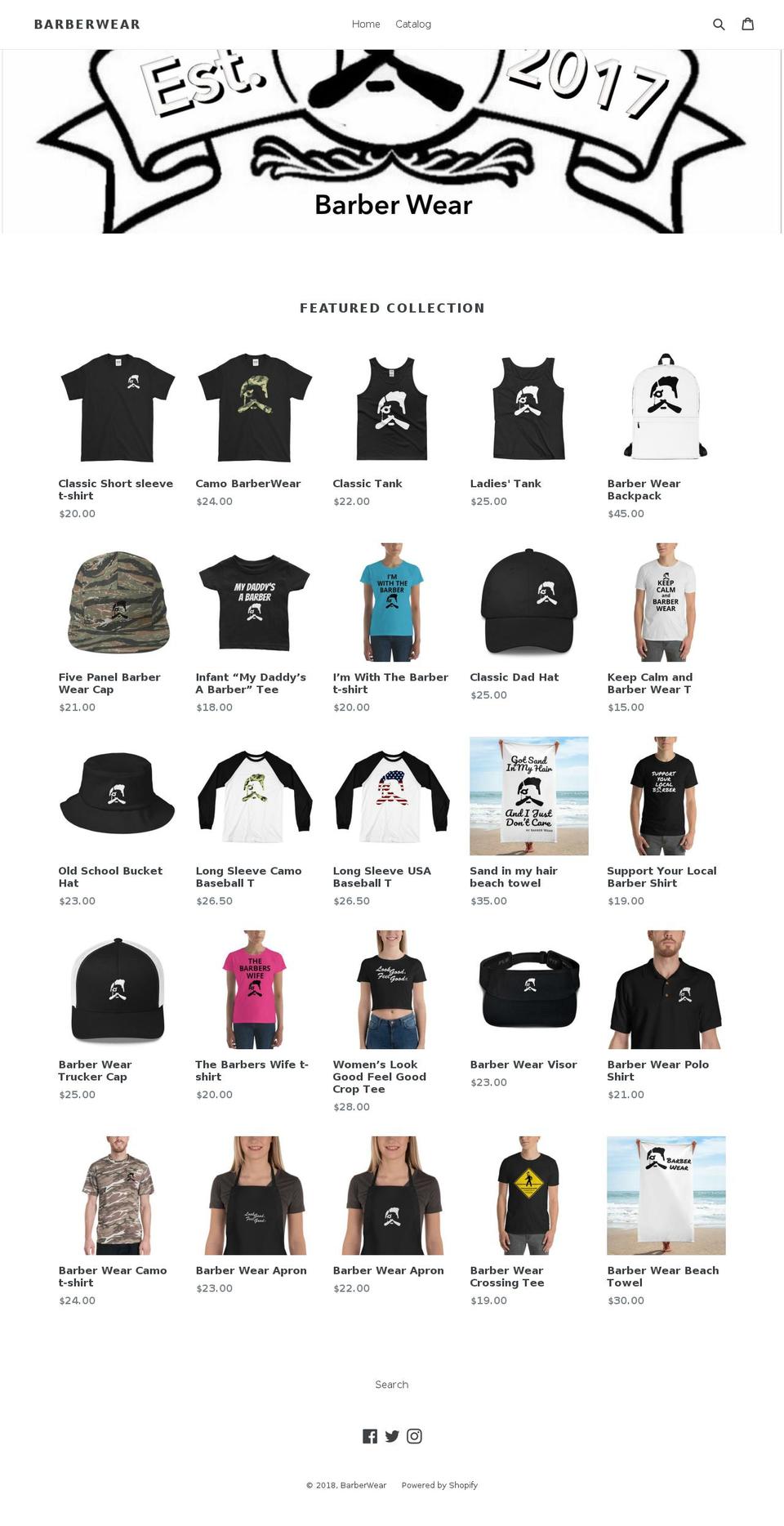 barberwear.com shopify website screenshot