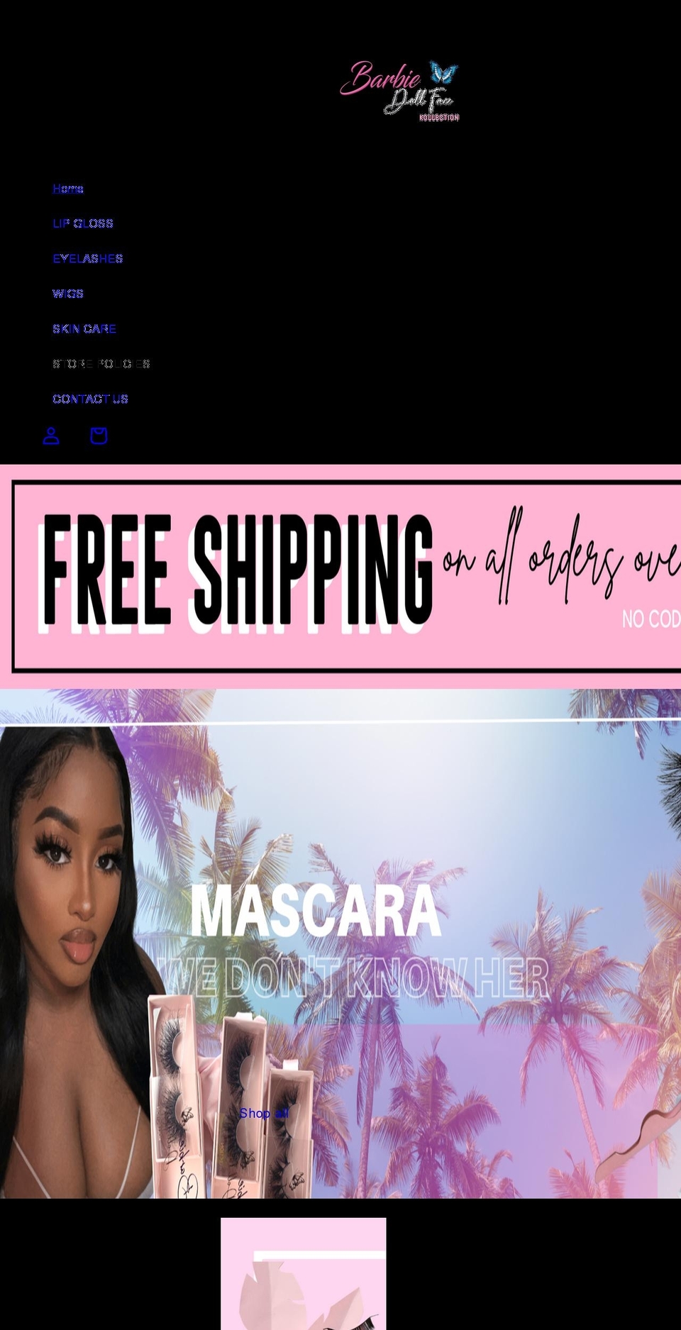barbiedollface.com shopify website screenshot