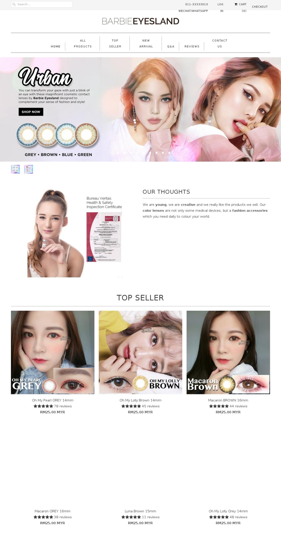 barbieeyesland.my shopify website screenshot