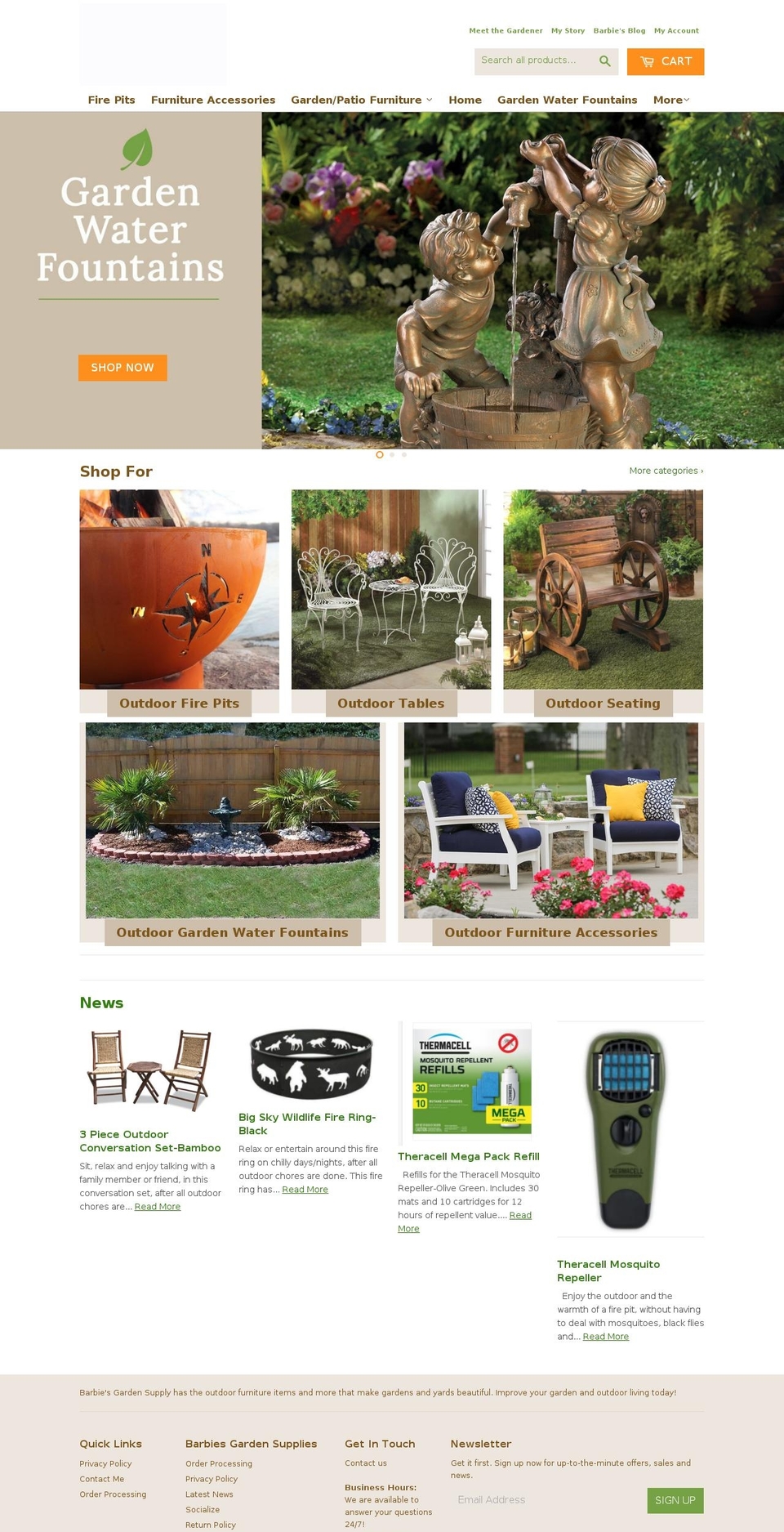 barbiesgardensupplies.com — Shopify storefront screenshot