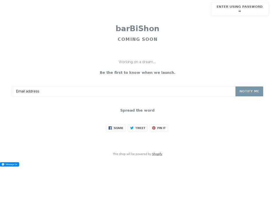 barbishon.com shopify website screenshot