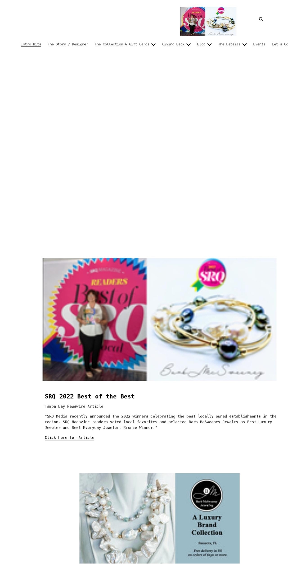 barbmcsweeney.com shopify website screenshot