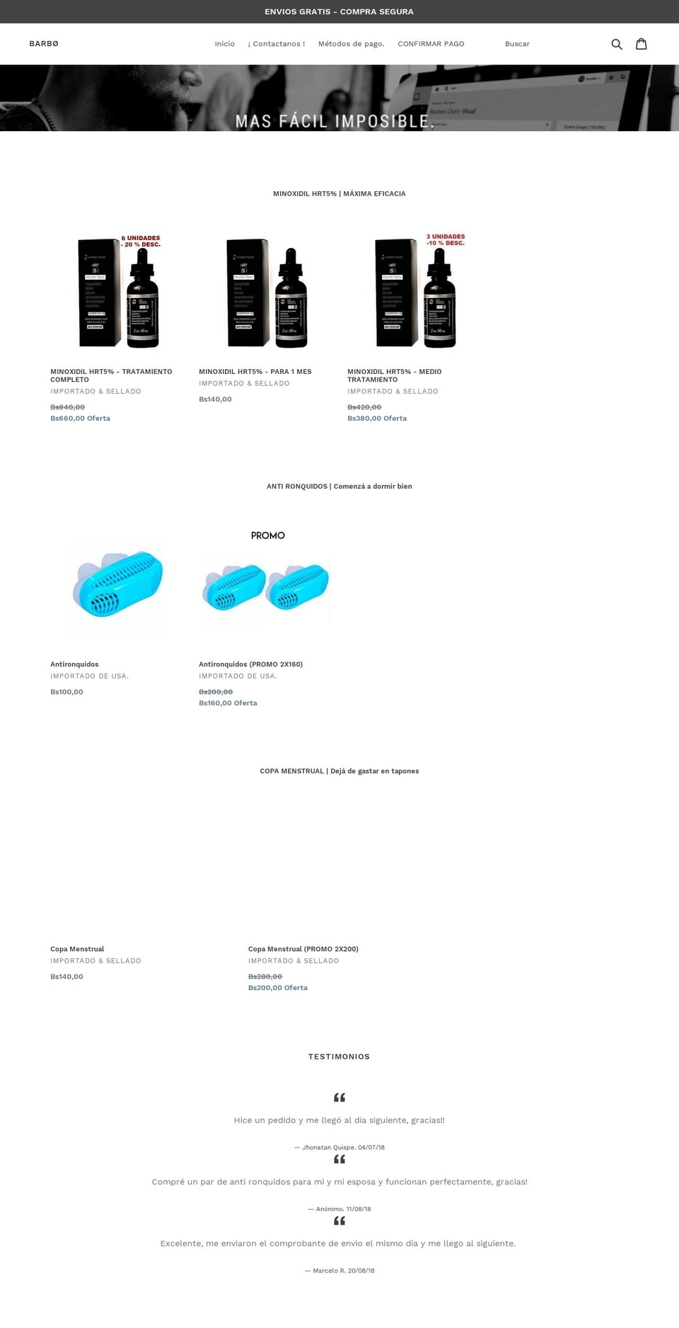 barbo.es shopify website screenshot