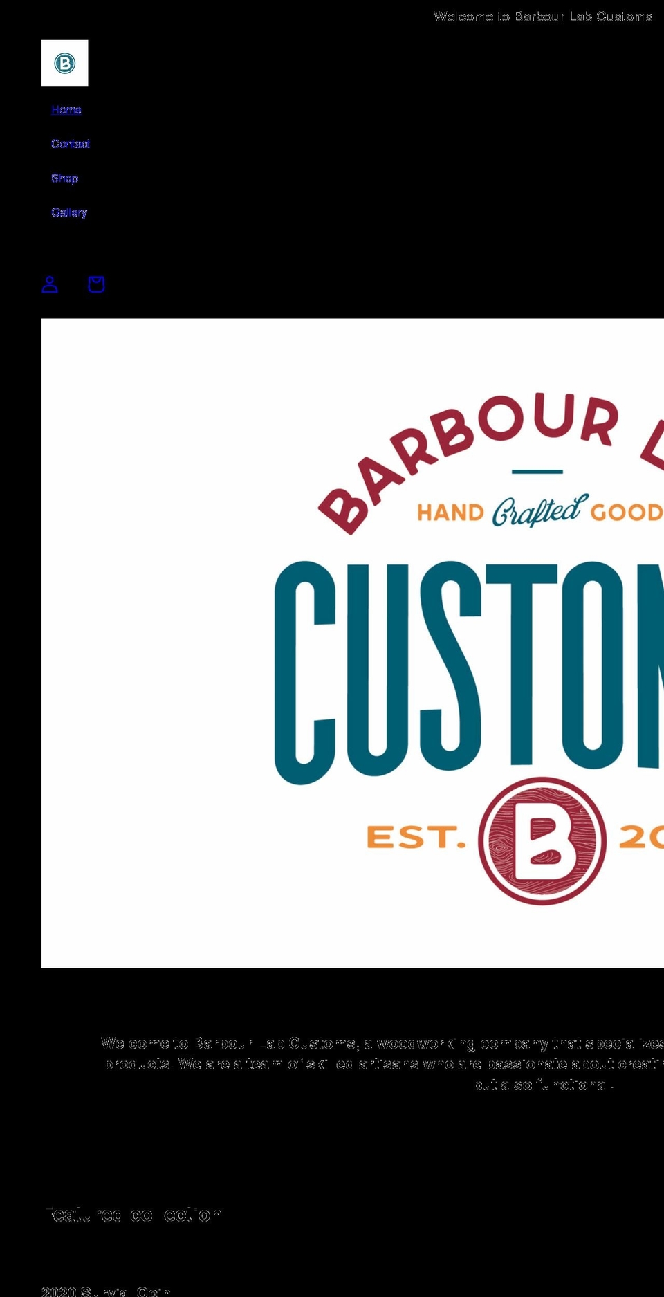 barbourlabcustoms.com shopify website screenshot