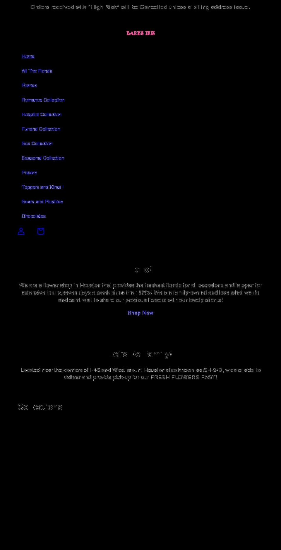 barbsirisfloral.com shopify website screenshot