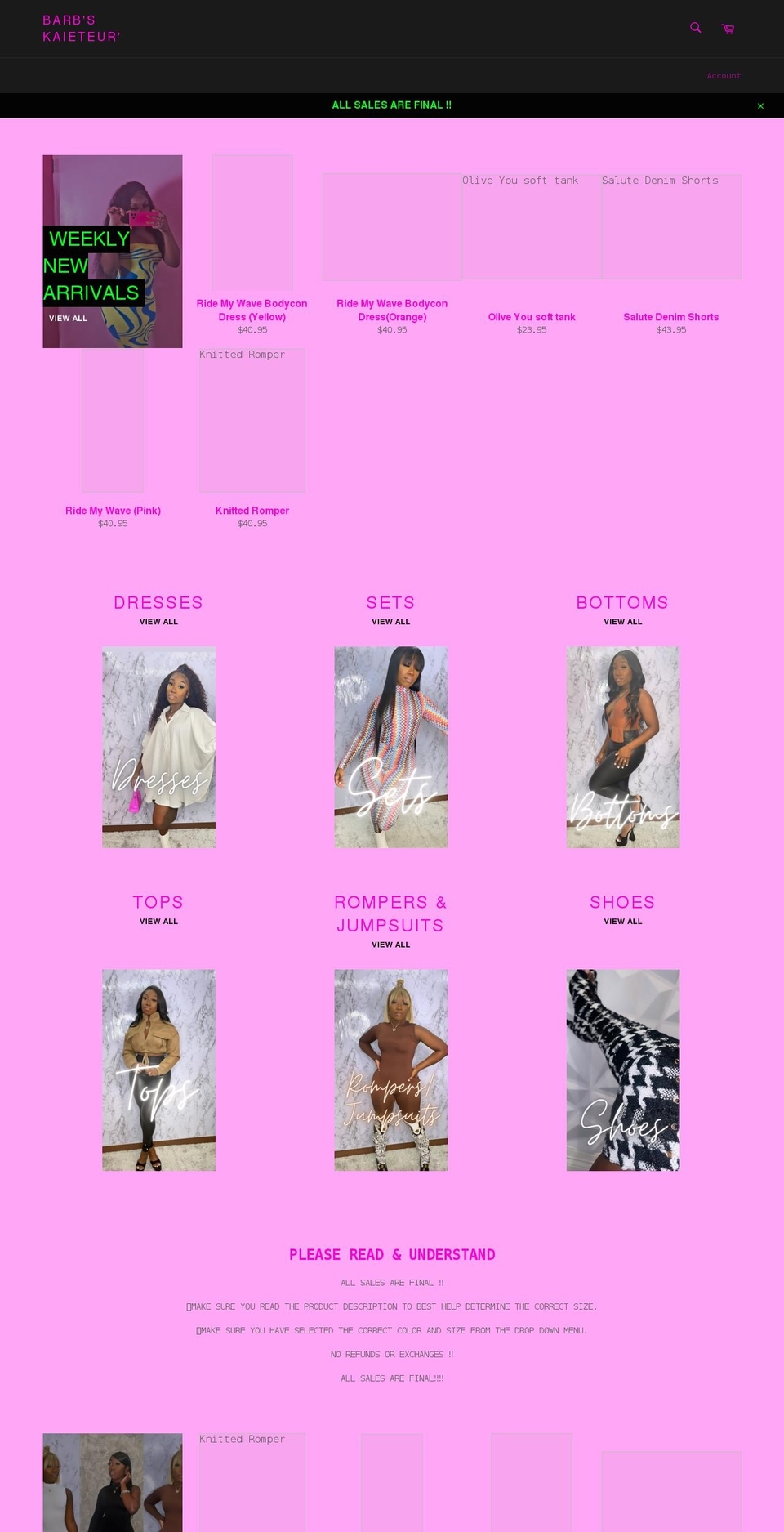 barbskaieteur.com — Shopify storefront screenshot