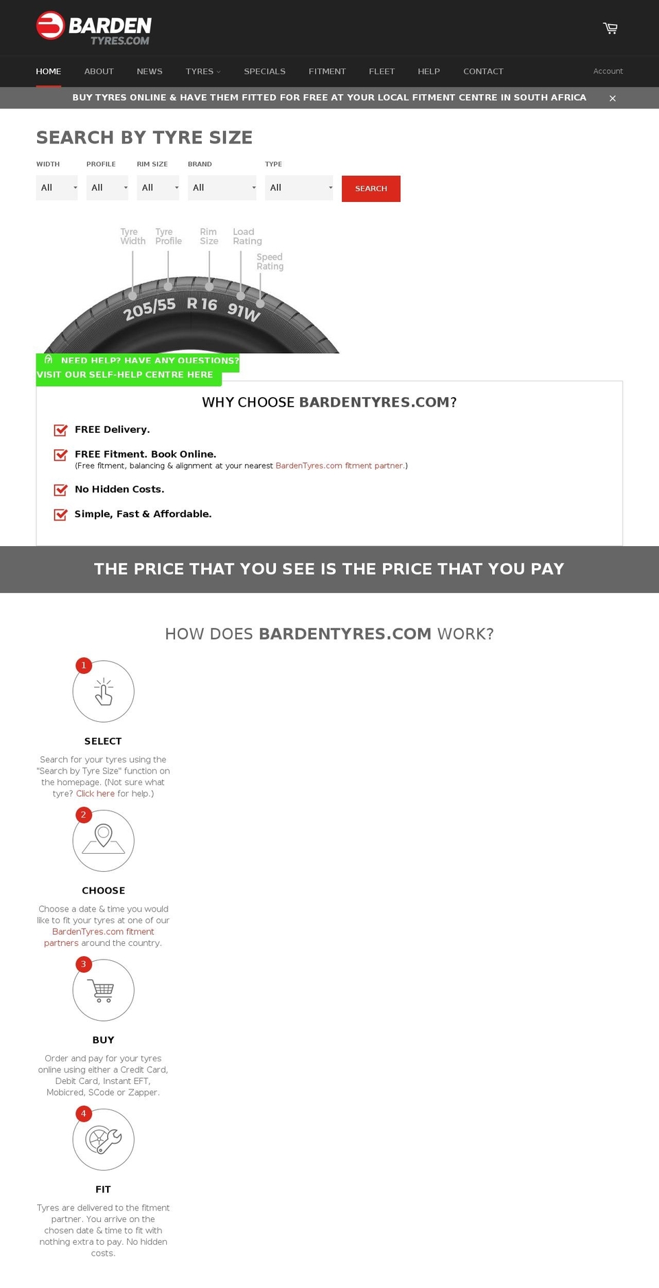 bardentires.com — Shopify storefront screenshot