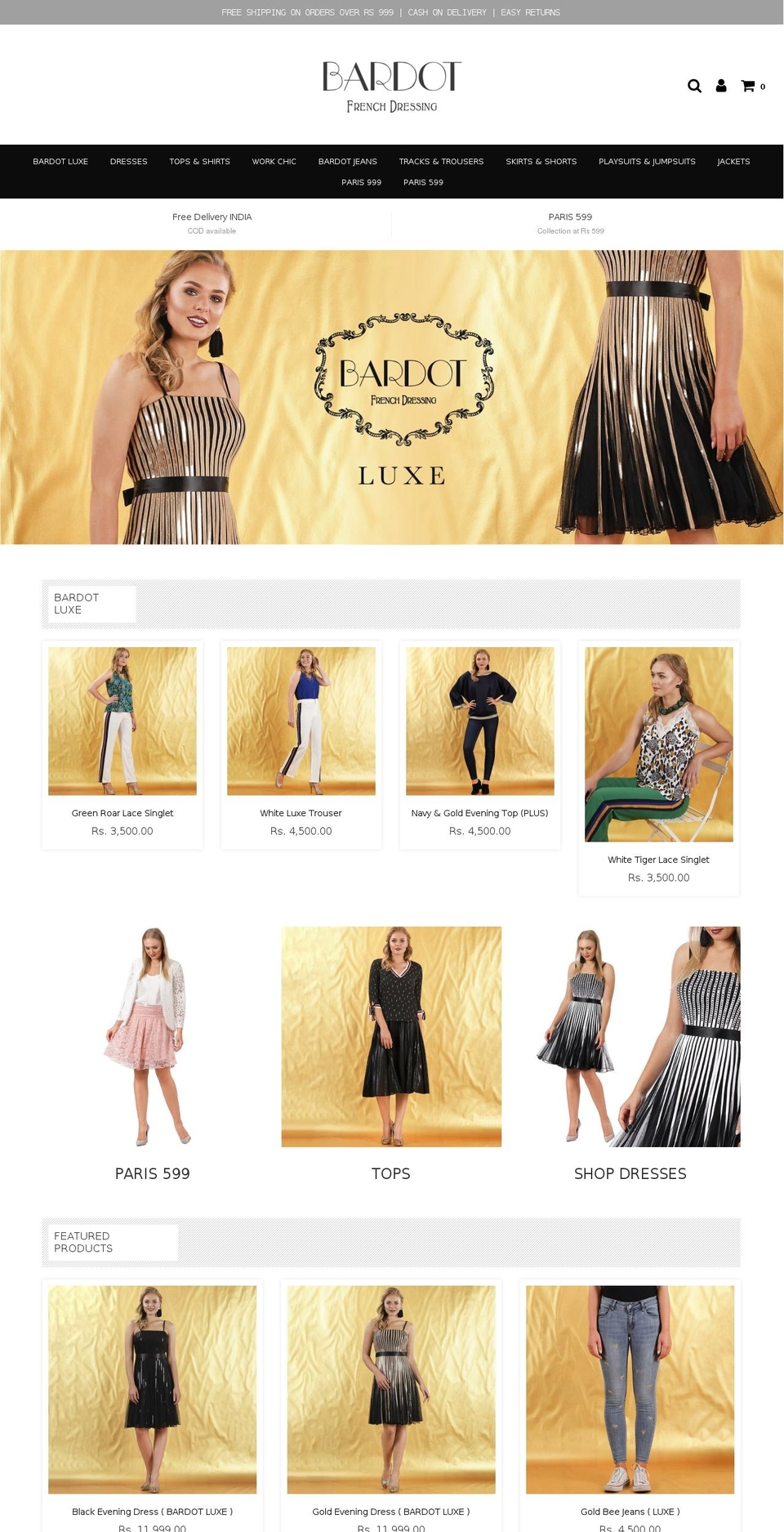 bardotfrenchdressing.com — Shopify storefront screenshot