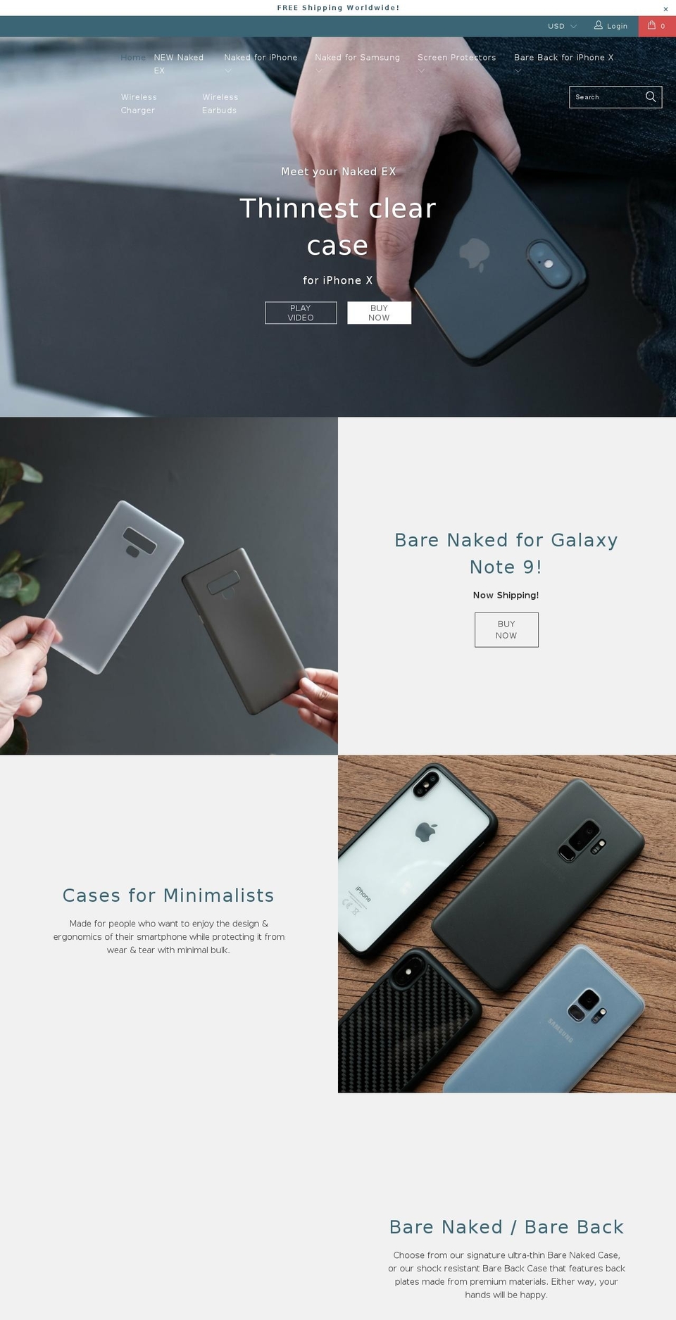 bare-cases.com shopify website screenshot