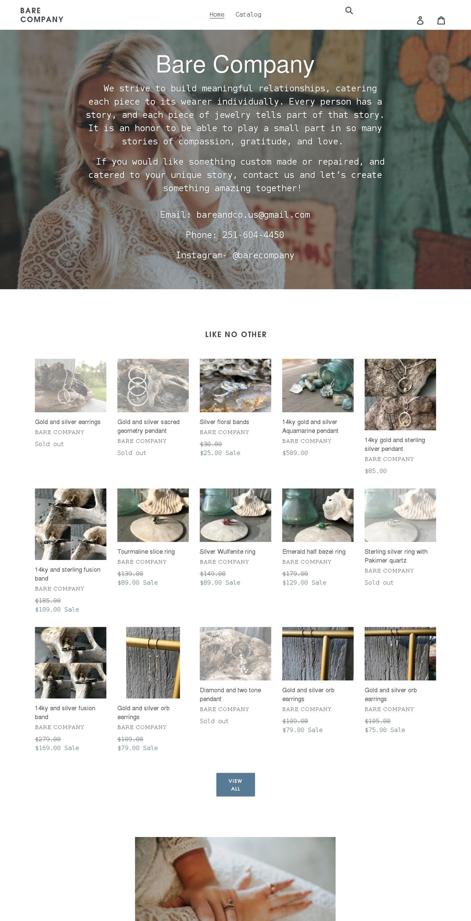 bare-company.com shopify website screenshot