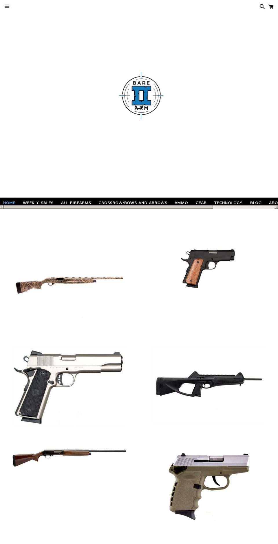 bare2arm.com shopify website screenshot