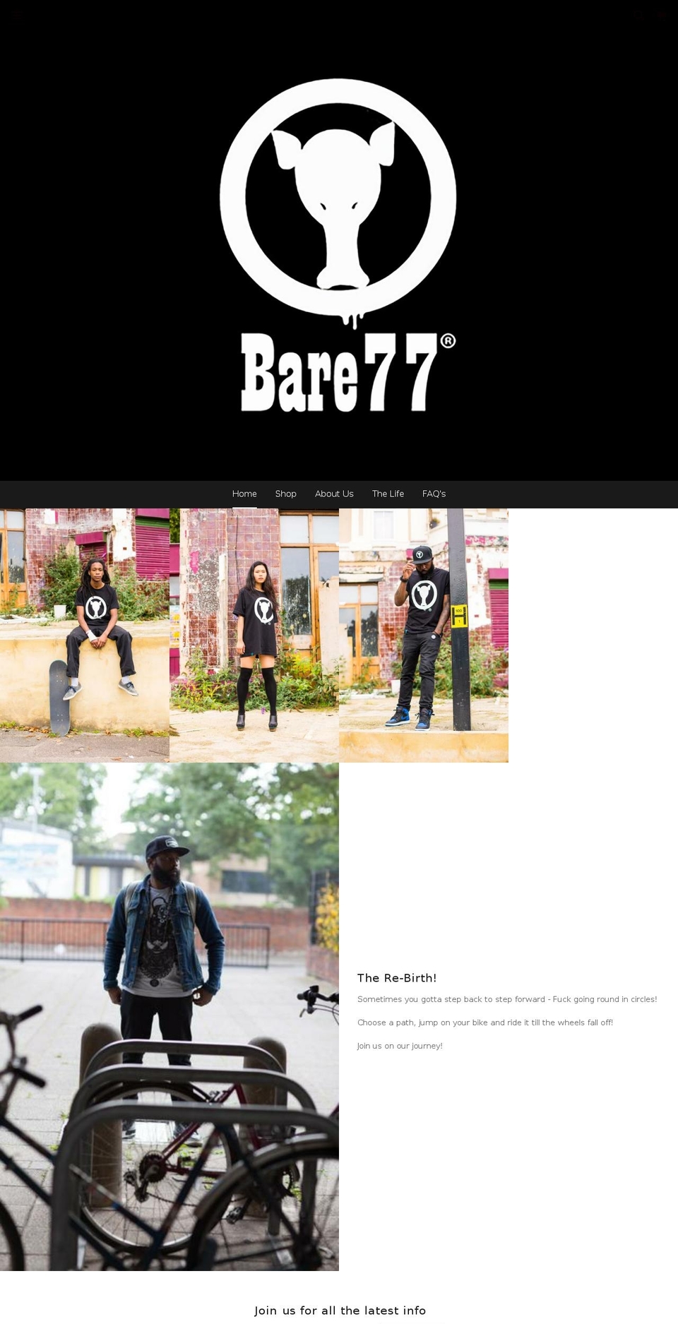 bare77.com — Shopify storefront screenshot