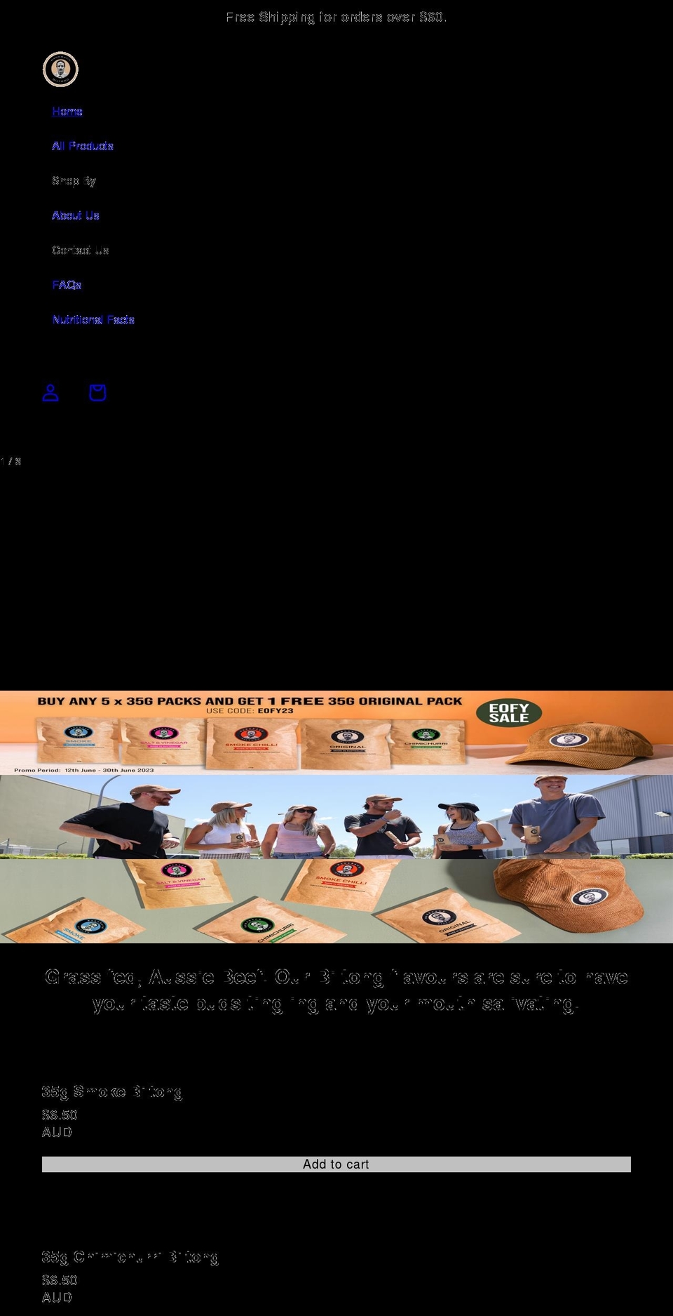 barebackbiltong.com.au shopify website screenshot