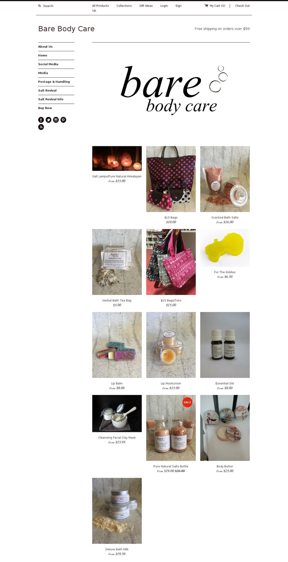 barebodycare.com.au shopify website screenshot