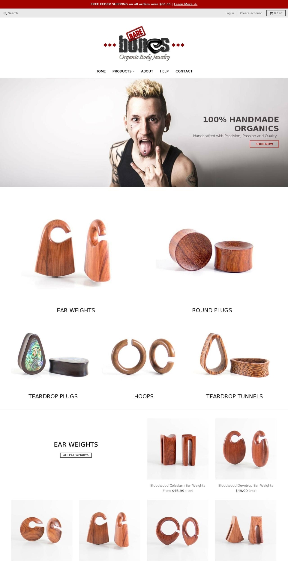 barebonesorganics.com shopify website screenshot