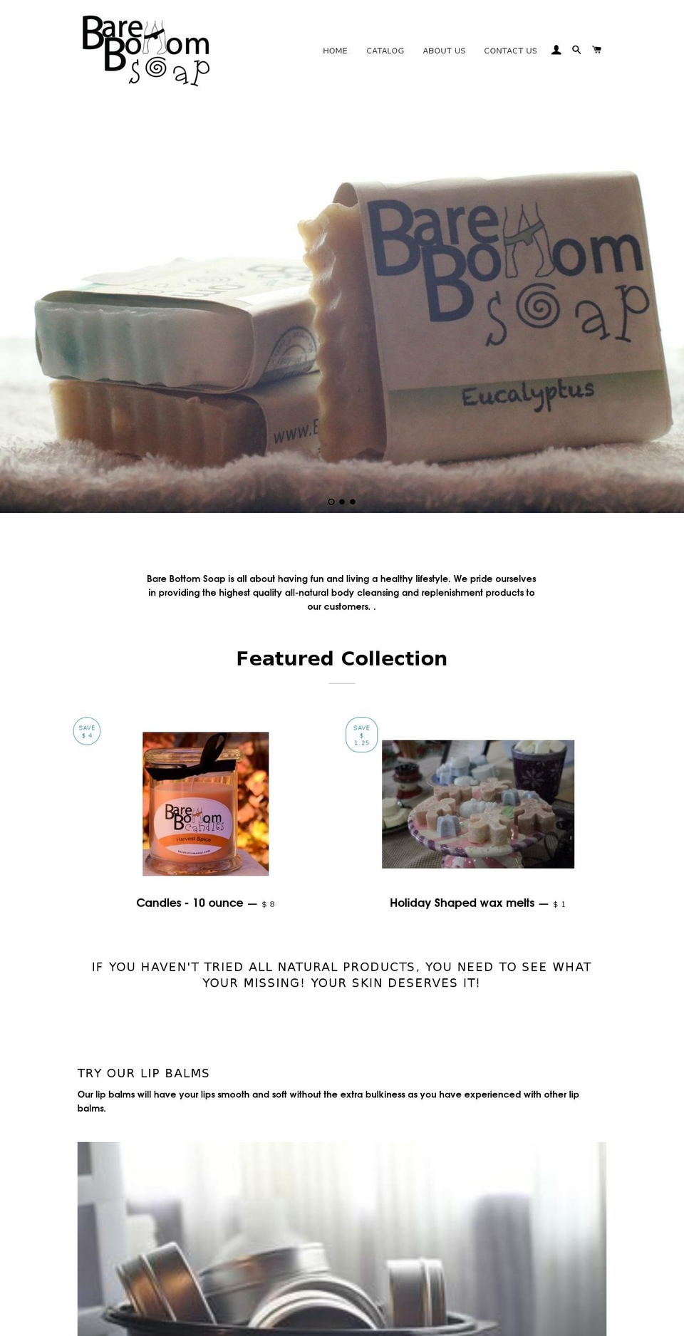 barebottomsoap.com shopify website screenshot