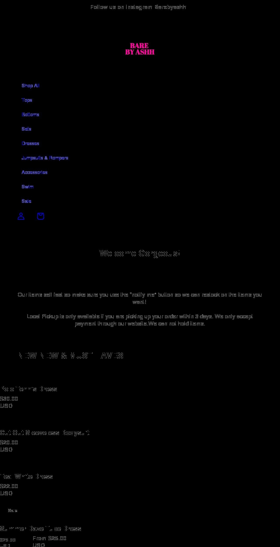 barebyashh.com shopify website screenshot