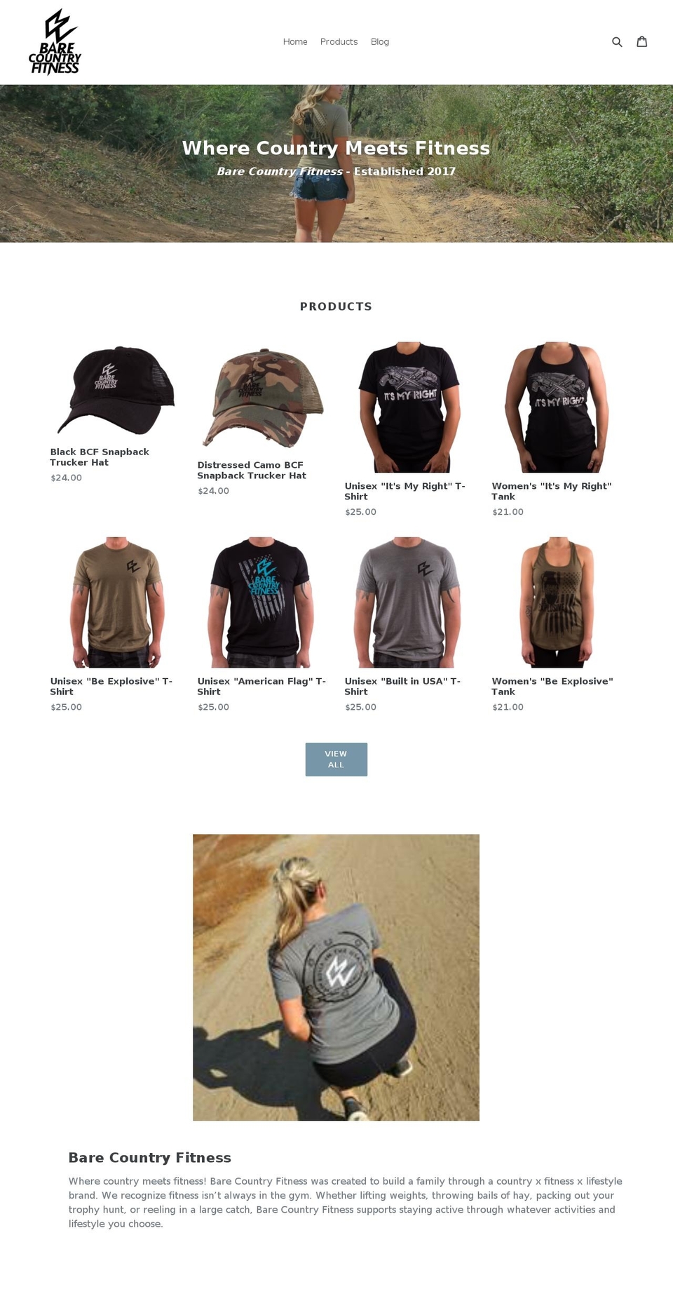 barecountryfitness.com — Shopify storefront screenshot
