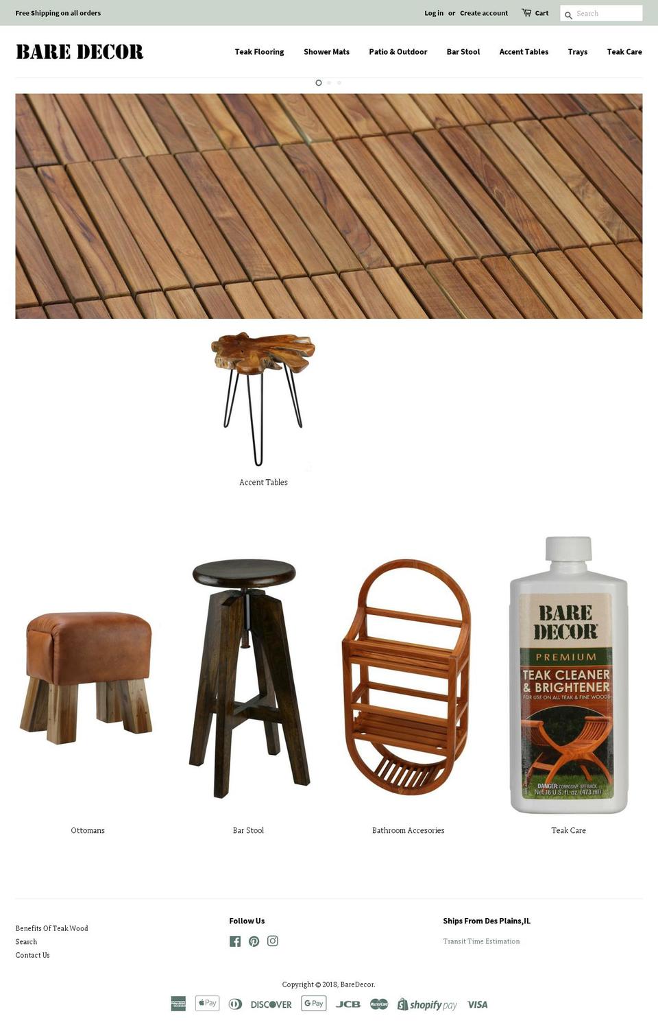baredecor.com — Shopify storefront screenshot