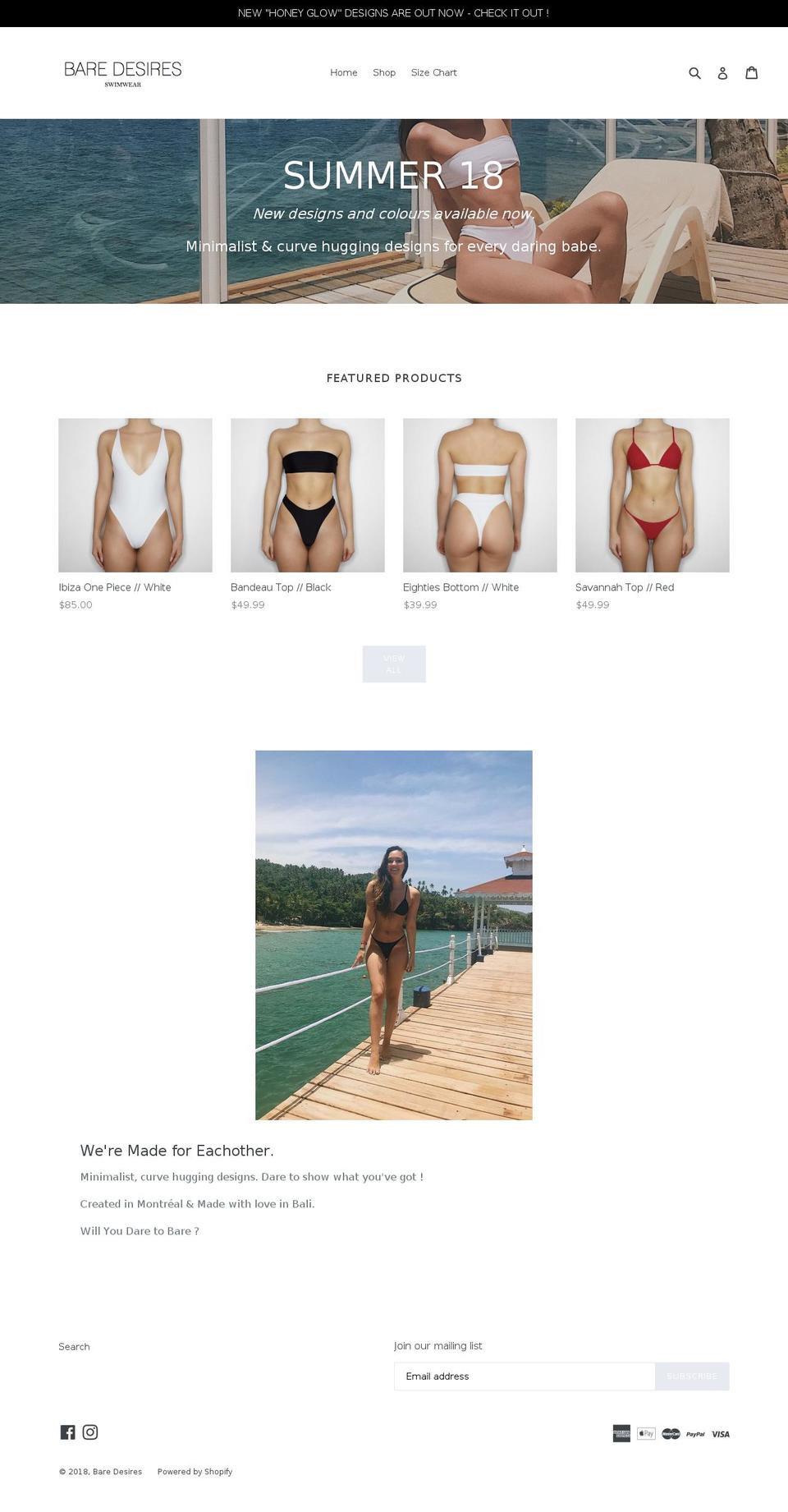 baredesires.com — Shopify storefront screenshot