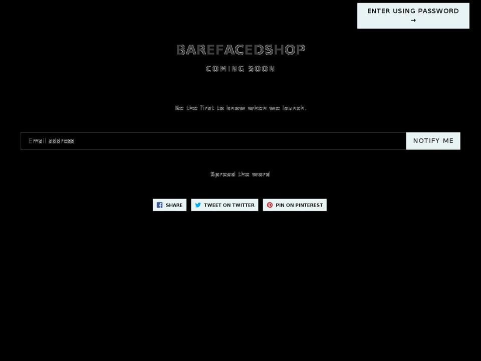 barefacedshop.com — Shopify storefront screenshot