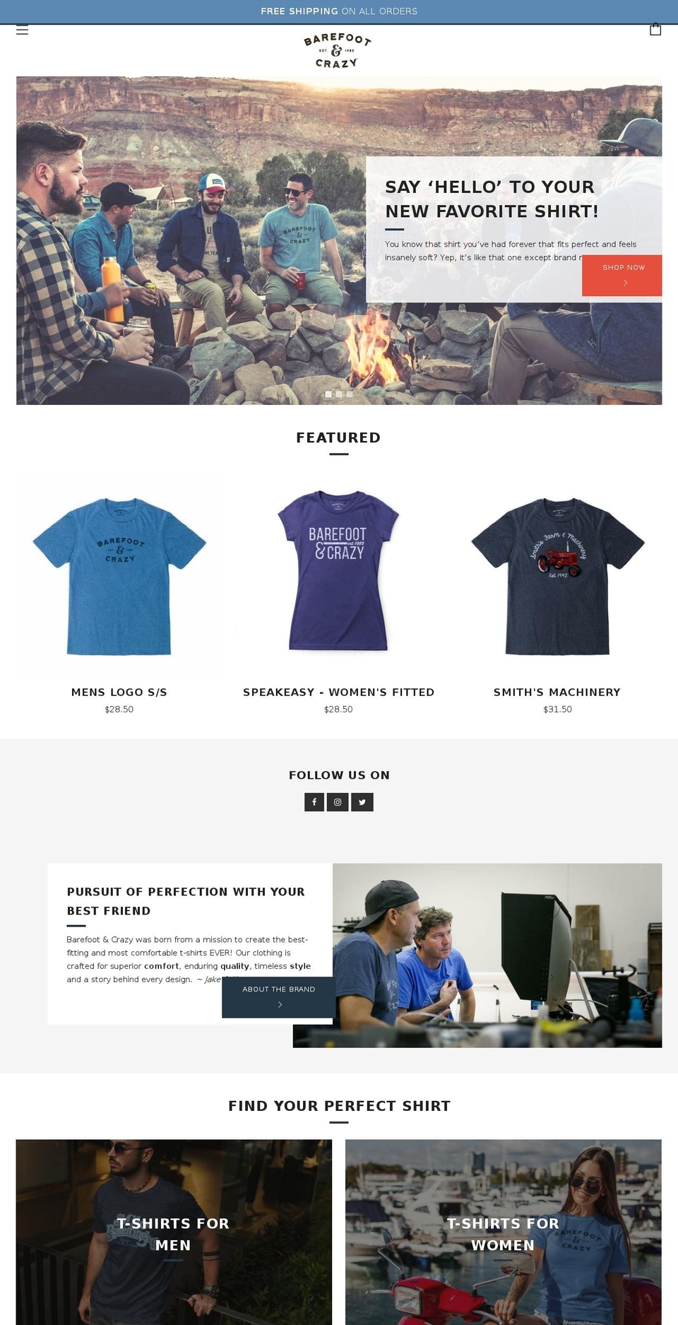 barefootandcrazy.com — Shopify storefront screenshot