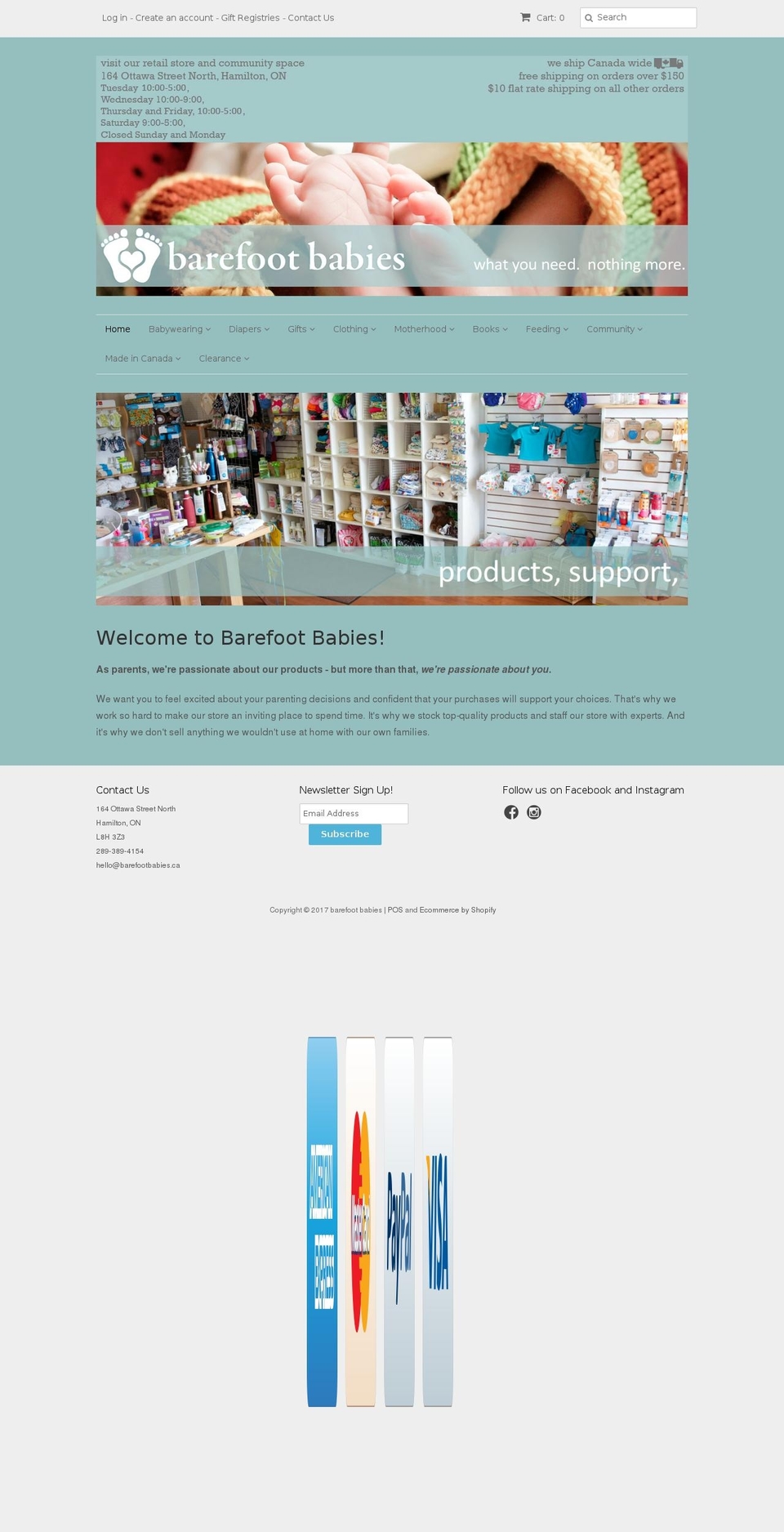 barefootbabies.ca shopify website screenshot