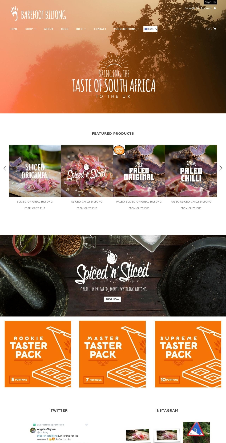 barefootbiltong.com — Shopify storefront screenshot