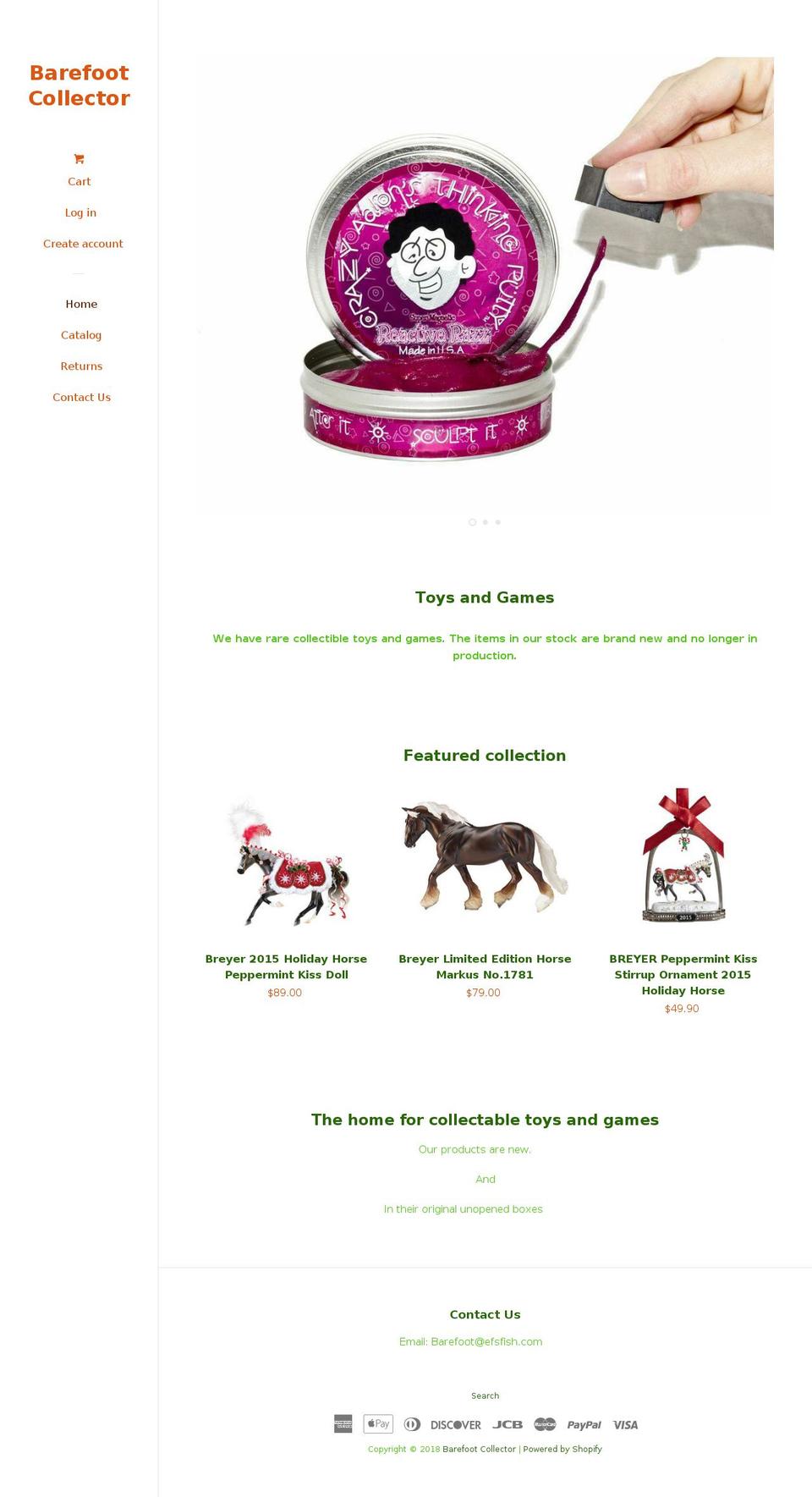 barefootcollector.com — Shopify storefront screenshot