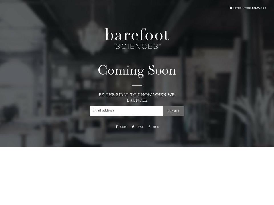 barefootsciences.com shopify website screenshot