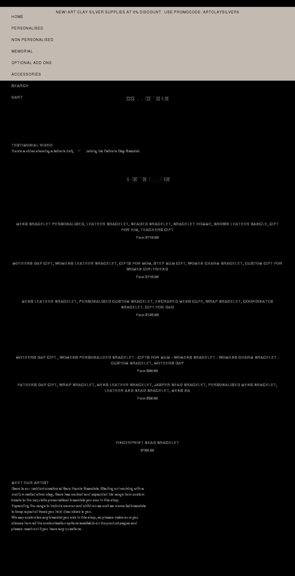 barehandsbracelets.com — Shopify storefront screenshot