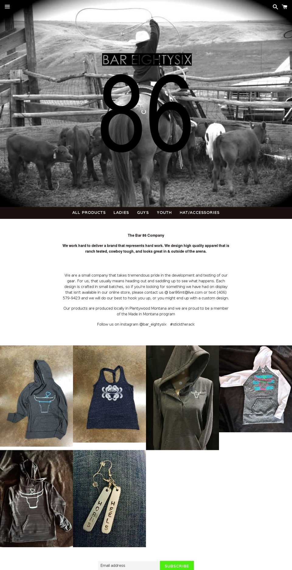 bareightysix.com — Shopify storefront screenshot