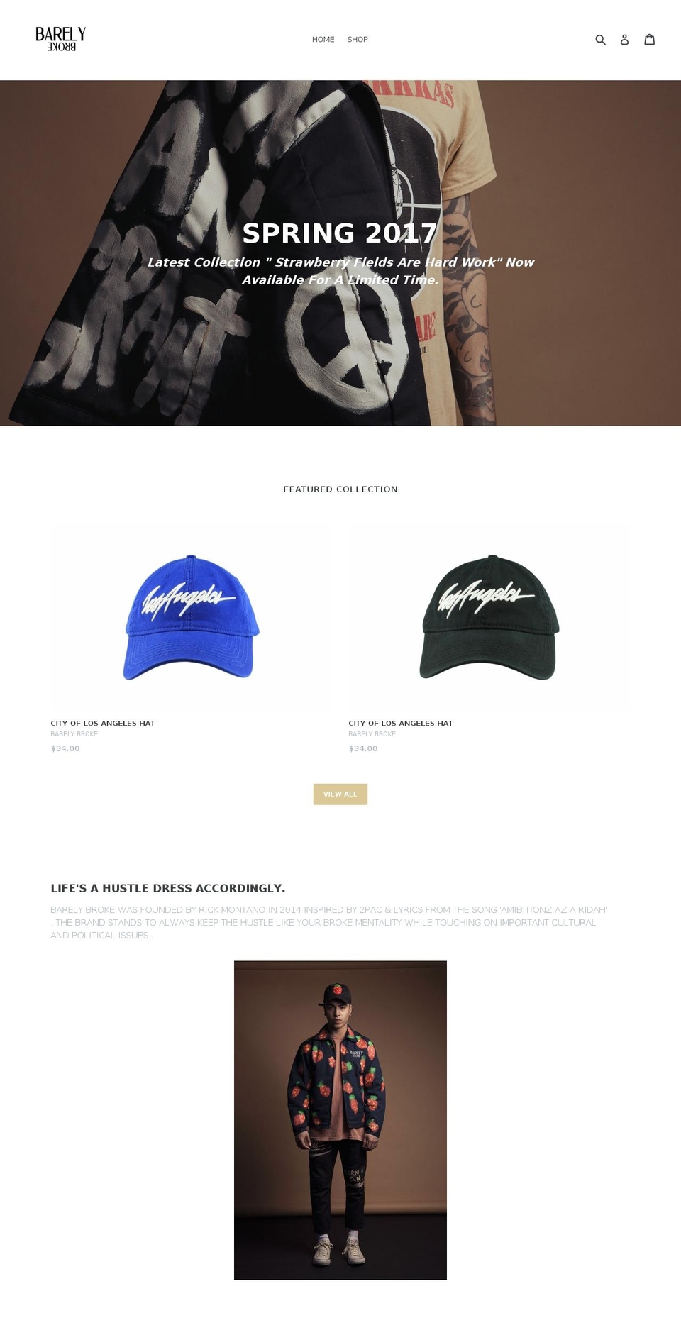 barelybrokela.com shopify website screenshot